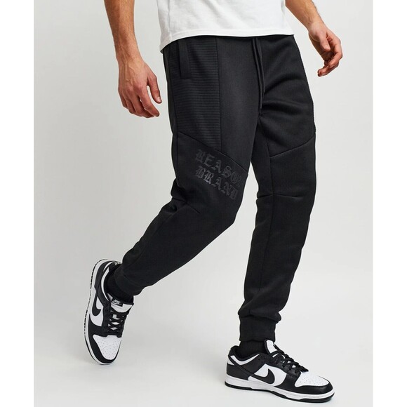 Reason Men's Justin Moto Cuffed Slim Fit Black Jogger Size M - Picture 8 of 13